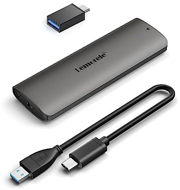 Lemorele M.2 NVMe Carcasa USB 3.1 de Disco Duro, Tool-Free Caja SSD de Disco Duro a M Key/B&M Key, Adaptador M.2 NVMe USB C 3.1 Gen2 (10 Gbps) Soporta 2230/2242/2260/2280