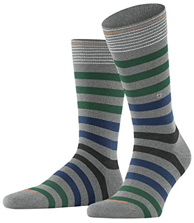 Burlington Herren Socken Blackpool M So Baumwolle gemustert 1 Paar, Grau Marengo 3391, 40-46