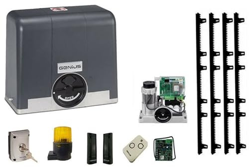 FAAC GENIUS BLIZZARD 104001 Kit Motore Cancello Scorrevole - Automazione 230V per Ante fino a 500kg - Con 4m Cremagliera Nylon
