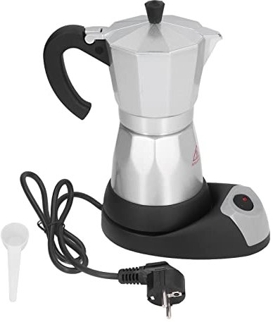 BuyWeek Caffettiera Elettrica, 480 W 220 V 300 ML 6 Tazze Espresso Moka Caffettiera in Alluminio Macchina per Caffè Espresso