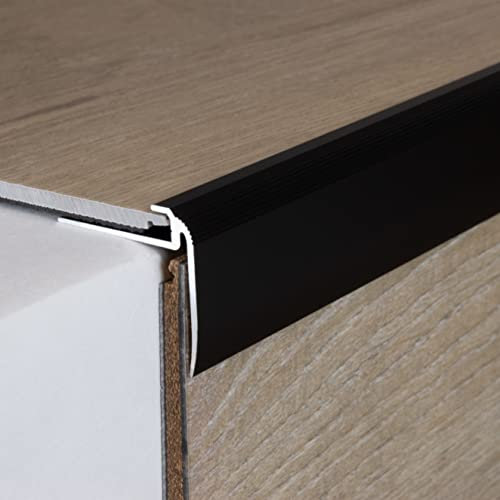 PROVISTON | Einschubprofil | Aluminium eloxiert | Bronze Dunkel | Breite 31 mm | Höhe 4.5 mm | Länge 1000 mm | Gebohrt | Abschlussprofil | Einfassprofil | Abschlussleiste | Bodenprofil | 1 Stück