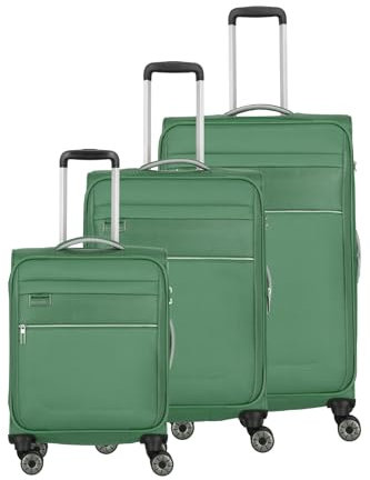 Travelite Bordtrolley Handgepäck Koffer nachhaltig, 4 Rollen, MIIGO, Weichgepäck Trolley klein aus recyceltem Material, TSA Schloss, 55 cm, 35 Liter