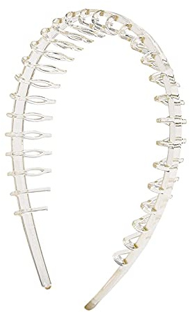LYPOCS Serre Tete Homme Hommes Femmes Unisexe Peigne à Cheveux Zigzag Groupe enraclé Le Bandeau de Bande de Sport Serre Tete (Color : Transparent)