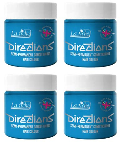 La Riche Directions Semipermanente Haarfarbe 100 ml Dose 4 Packung (Pastel Blue)