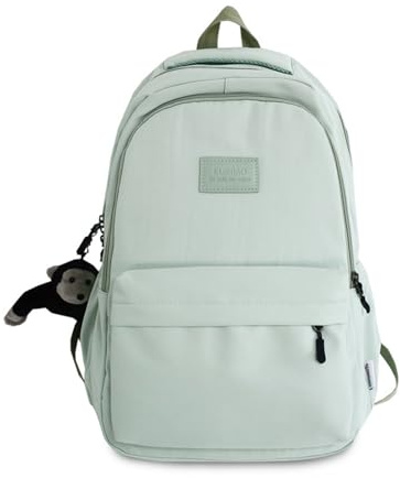 FANDARE Schulrucksack Damen Daypack mit Laptopfach Schultaschen Herren Laptop Rucksack für Mädchen Teenageralter Leichter Rucksack Wasserabweisend College für Ausflüge, Uni, Schule Büro Grün