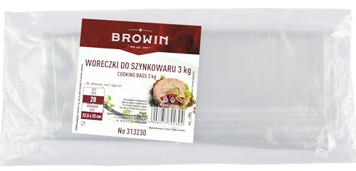 BROWIN® 313230 Lot de 20 sacs en plastique pour jambon - Sacs pratiques pour le stockage et la préparation du jambon - Convient à un usage alimentaire et indéchirable