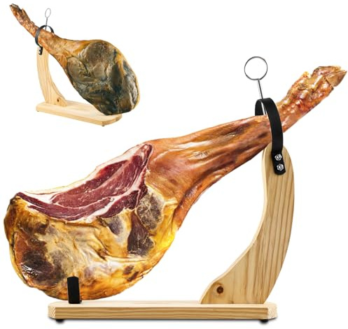 Ham Stand, Wooden Ham Stand Spain with Non-Slip Pads, Professional Prosciutto Carving Stand, Stable Sturdy Ham Rack for Carving Spanish Hams and Italian Prosciutto 14.9x6.6x16.9 inches