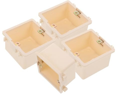 Uonlytech 4pezzi Scatole Derivazione Tipo Da Muro Cassetta Antifiamma Per Installazione Incasso Scatola Elettrica Protezione e Montaggio Presa Facile Connessione e Riutilizzabile