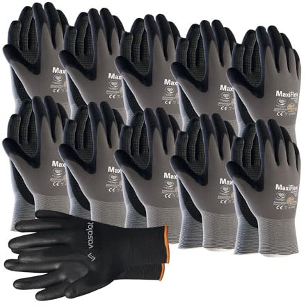 Maxiflex Handschuhe Gr. 10 Endurance 10 Paar - Arbeitshandschuhe mit Noppen für Herren und Damen - Montagehandschuhe mit bestem Grip