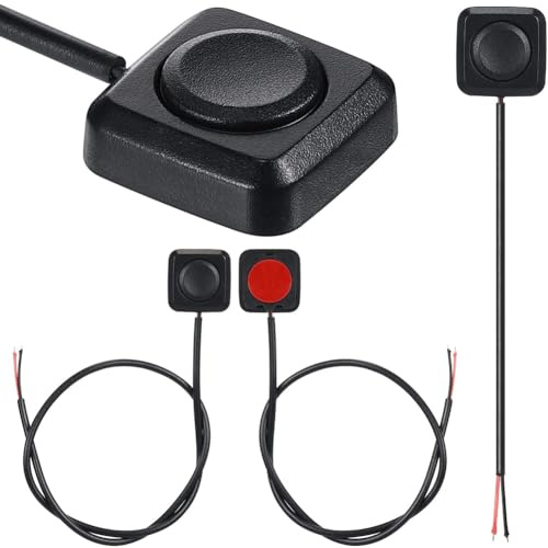 Fowecry Interruptor Momentáneo Conmutador Pulsador de 4 Piezas, Interruptor Momentáneo de Plástico Negro, 12 V, 24 V, Mini Interruptor de Botón para Montaje en Superficie