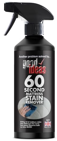 Good Ideas 60 Second Mattress Stain Remover Spray, 500ml – Fast Acting Organic Stain Remover for Mattress, Upholstery, Carpet & Pet Stains – Plant-Based, Biodegradable & Non-Toxic Mattress Cleaner