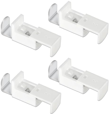 WeddHuis 4 Stück Klemmträger Befestigung Plissee Rollo Zubehör Duo Doppelrollo Set (Verstellbereich 20 mm) (Weiß)