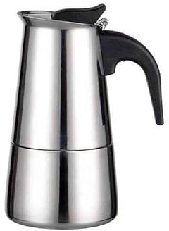 Stainless Steel Espresso Coffee Maker Stove Top Percolator 2/4/6/9 Cups Moka Pot ， Makes Real Italian Coffee, Moka Pot 2/4/6/9 Cups ， Stainless Steel (A-9Cups/450ML)