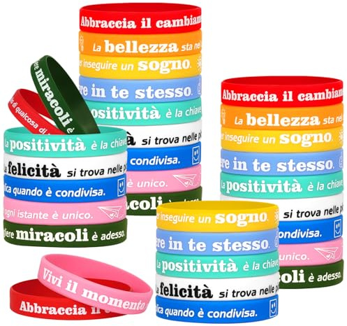 HONTIUS 8'' Braccialetti Motivazionali In Gomma, Braccialetti Motivazionali Braccialetto Motivazionale Elastici di Gomma per Insegnanti Gli Amici Regali Incoraggianti Scuola Insegnante Squadra B
