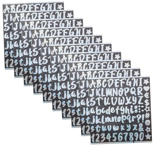 DIYEAH 10blätter Teiliges Selbstklebender Alphabetischer Und Numerischer Aufkleber Regenbogenfarben Für -projekte Scrapbooking Karten Und Mehr