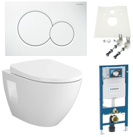 Spülkasten Sigma Vorwandelement UP320 HGMBAD WC spülrandlos Drückerplatte WC-Sitz Komplettset