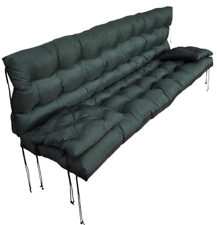 nana shop Coussin imperméable pour balançoire de Jardin de 180 cm, Coussin pour balancelle, Coussin de Jardin, Coussin de Banc (Vert)