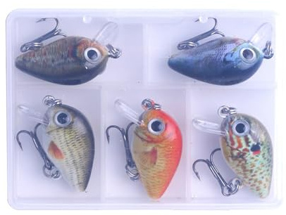 Zkydhbd 5pcs Petits Poissons Pêche Leurres Artificiels Topwater Manivelle Wobbler Leurres Artificiels Topwater Manivelle Wobblers