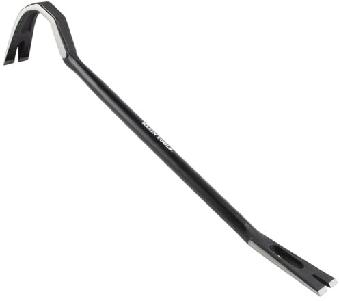 Klein Tools 66095 24-Inch Gooseneck Wrecking Bar and Nail Puller, Heavy Duty Forged Carbon Steel, Pry Bar for Demolition