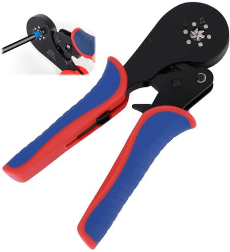 ZONJIE Crimping Plier - 0.08-16mm² /30-5AWG Ferrule Crimping Tool Insulated Ratcheting Wire Terminal Crimp Tool Ratchet Structure Quadrilateral Crimp Jaws Electrical Crimping Tool