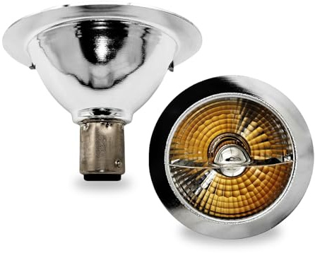 QLEE 2 Pack Led Ar70 Reflector Light 3w Ac Dc 12v Ba15d Base 2700k Warm White Spotlight Equivalent 30w Halogen Bulbs Indoor Outdoor Home Office Commercial Track Lamp 24°Beam