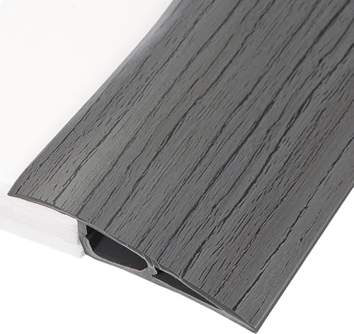 sourcing map Floor Transition Strip 3.3ft Self-Adhesive Flooring Edge Trim Strip for Uneven Floors Gaps from 1/2 to 9/16, Dark Gray