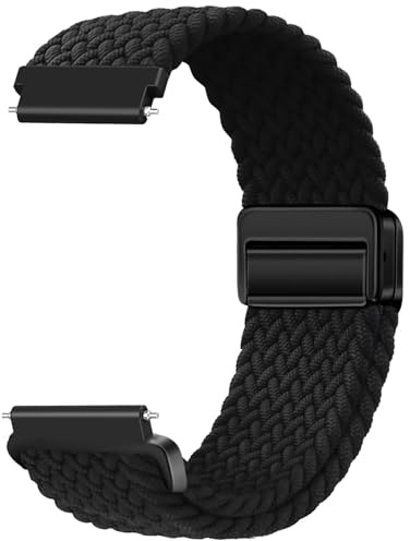 Issinlky 22mm Nylon Braided bracelet Compatible with Garmin Venu 2/Venu 3/Vivoactive 4/Galaxy Watch 3 45mm/Gear S3 Frontier/S3 Classic/Watch GT 4, Elastic bracelet for Women Men