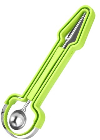 Lyreh Melon Baller Scoop Set, Stainless Steel 3-in-1 Durable Melon Baller Scooper Tool Practical Kitchen Gadget Kit for Watermelon Cantaloupe Dragon Fruit Cutter