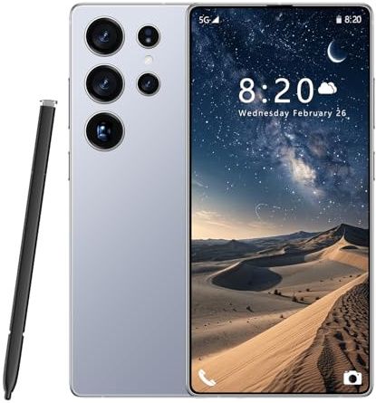 Smartphone S25 Ultra 5G, 16 GB de RAM, 1 TB de Almacenamiento, Pantalla HD de 7,3 (1440 x 3040) | Cámara Dual de 108 MP y 72 MP | Snapdragon 8 Gen 3 (10 núcleos), batería de 8000mAh,Tianium Blue-1TB