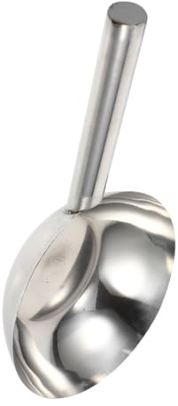 LOLIPPYY Pala Multiusos Para Agua Mango Redondo Grueso 41x20 Cm, Cuchara De Acero Inoxidable Reforzada, Cucharón Práctico Para Cocina Casera, Utensilio Multifuncional Para Sopas y Líquidos