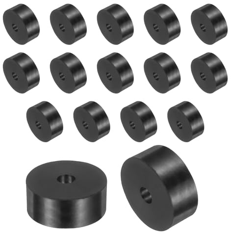 sourcing map Lot de 16 entretoises rondes en caoutchouc anti-vibrations 40 mm de diamètre extérieur x 10 mm (DI x l x H)