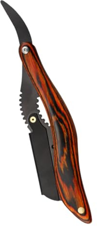 TOYANDONA Rasoir Manuel à Clip à Manche en Bois Sombre Outil de Taille de Barbe Léger et Portable Tondeuse à Barbe Manuelle Adaptée Rasage Quotidien