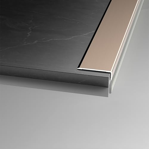 Coayuou Corniere 90cm* 3 Pièces Baguette Angle Carrelage Aluminium Profile Idéale Pour Protéger Les Coins Des Meubles Et Murs, Design Élégant Et Résistant Pour Maison Et Bureau(Roségold,10x20mm)
