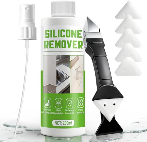AllisWay silikonborttagare, 200 ml silikonfogsborttagare, silikonborttagningsverktyg, lämplig för badrum och kök samt dörr- och fönsterfogar borttagning av silikon, silikonlösare