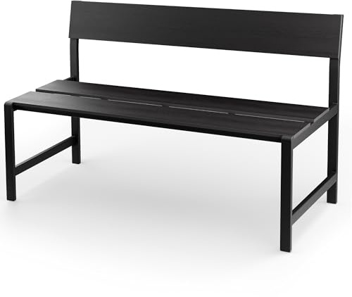 di volio Gartenbank Itri 130 cm aus Kunstholz und Stahl wetterfest Outdoor | Bis 240 kg belastbar, verzinkter Stahlrahmen, Holzoptik, UV-beständig, korrosionsbeständig, pflegeleicht, Balkon, Terrasse