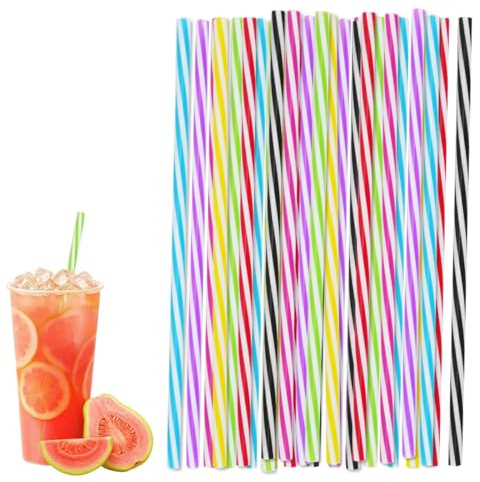 QEDBOJE 50 pezzi cannucce riutilizzabili, cannucce ispessite, cannucce cocktail pieghevoli per frullati, succhi di frutta, bevande calde, cocktail (23cm x 7mm)