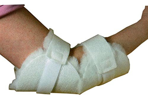 Anti Dekubitus Ellenbogenschoner - universelle Passform - beidseitig tragbar - 1 Stück - weiß - Florhöhe ca. 28 mm - mit Klettverschluss