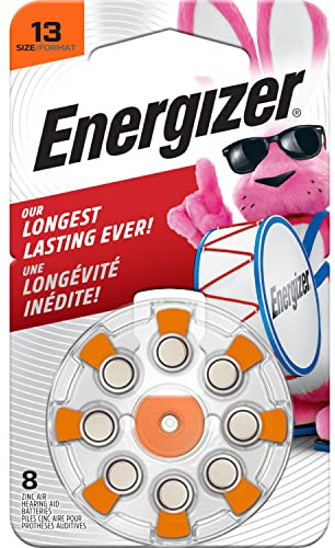 8PC Energizer 13 AZ13DP-8 1.4Vcc Zinc Air Hearing Aid Battery