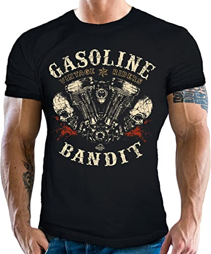 GASOLINE BANDIT® Hot Rod Biker Camiseta: Vintage Rider-XXXL