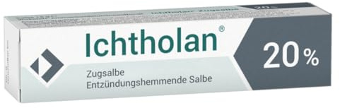 Ichtholan Zugsalbe 20%, 40 g – entzündungshemmende, antibakterielle Salbe | schwarze Zugsalbe bei Hautentzündungen, wie Nagelbettentzündungen, Entzündungen durch Splitter, eitrige Hautentzündungen