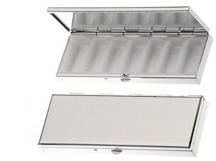 Pillendose 7 Fächer rechteckig glatt