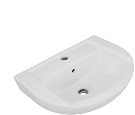 Nova Wall Mount Bathroom Sink 18.75 W Heavy Duty Glossy White Ceramic Stylish Wash Basin With Overflow And Single Faucet Hole Easy Install Modern Wall Hung Sink Renovators Supply Manufacturing
