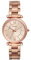 Fossil Damenuhr Carlie, Quarzwerk, 35mm Rose Gold Edelstahlgehäuse mit einem Edelstahlarmband, ES4301