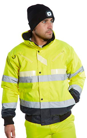 Portwest G465YNRL Giacca Bomber Glowtex 3 in 1, Giallo/Navy, L