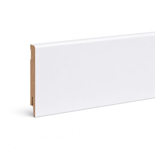 Leiste24 Sockelleiste Weimarer Profil 120mm MDF - Weiß | Weiße Sockelleiste im Weimarer Profil, 120 mm, passend für saubere Wandabschlüsse und moderne Innenräume