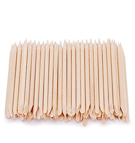 Artlalic Lot de 100 bâtonnets en bois orange pour repousser et supprimer les cuticules Outil de manucure