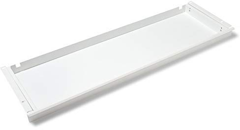 Modulor Schreibtischschublade aus Metall, 85 x 4,5 x 26,5 cm, Weiß | Einfach montierbare Schublade für Tischplatten aus pulverbeschichtetem Stahlblech; geeignet als besonders flache Ablage
