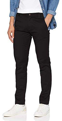 Tommy Jeans herr TJM Scanton Chino byxa, Svart, 36W x 32L