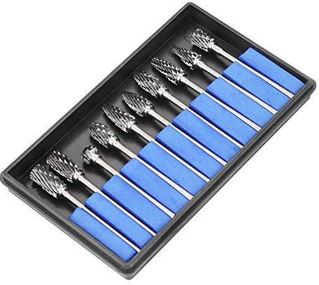 Jeu de fraises rotatives, 10 pièces 2.35 * 6mm fichiers rotatifs en carbure de tungstène ensemble d'outils de sculpture pour le travail des métaux pour outils rotatifs travail