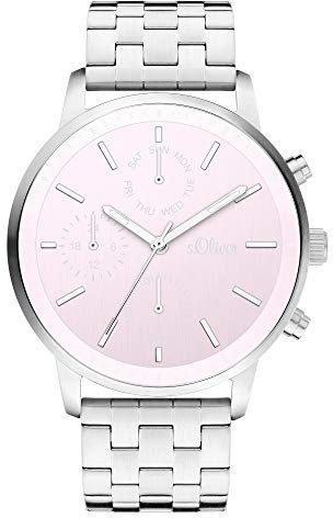 s.Oliver Damen Analog Quarz Uhr mit Edelstahl Armband SO-4321-MM